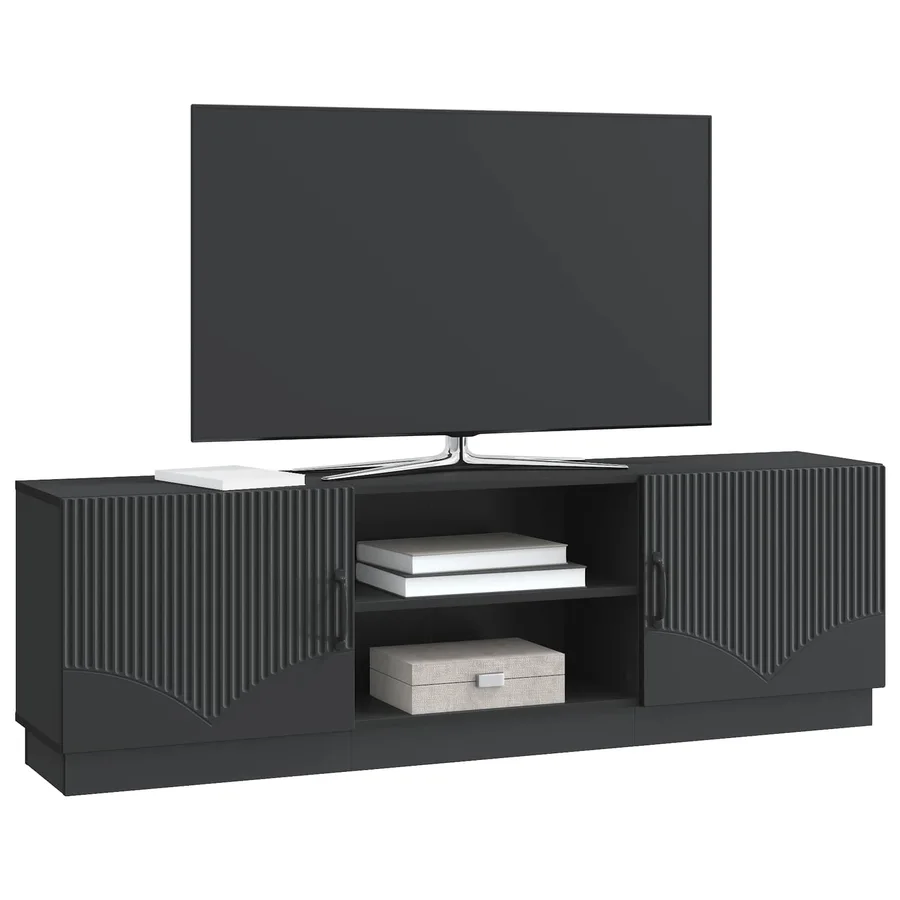 Meuble TV Noir 150 x 31 x 47 cm Bois d'ingénierie - 3