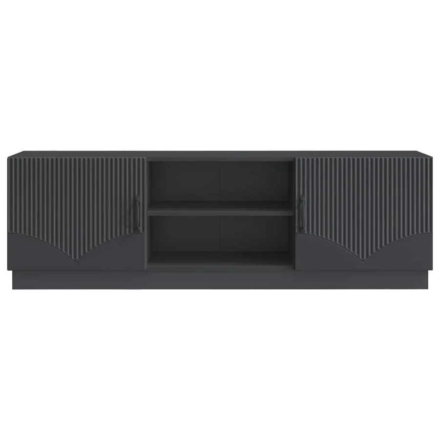 Meuble TV Noir 150 x 31 x 47 cm Bois d'ingénierie - 6