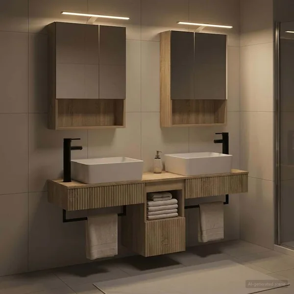Ensemble d'armoire de salle de bain 5 pcs Chêne Sonoma