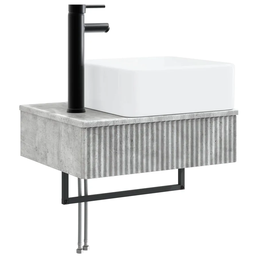 Basin de lavage mural Gris béton 53 x 35 x 39 cm - 2