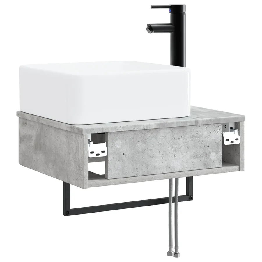 Basin de lavage mural Gris béton 53 x 35 x 39 cm - 5