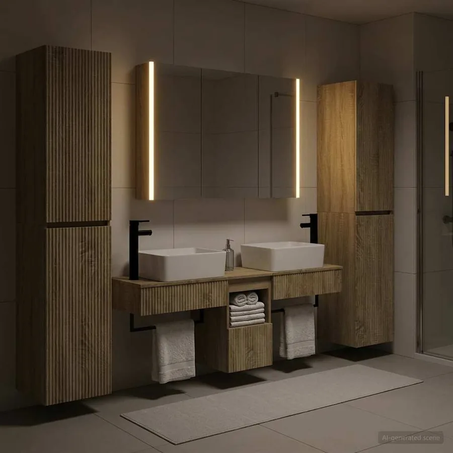 Ensemble de mobilier de salle de bain 6 pcs Chêne Sonoma