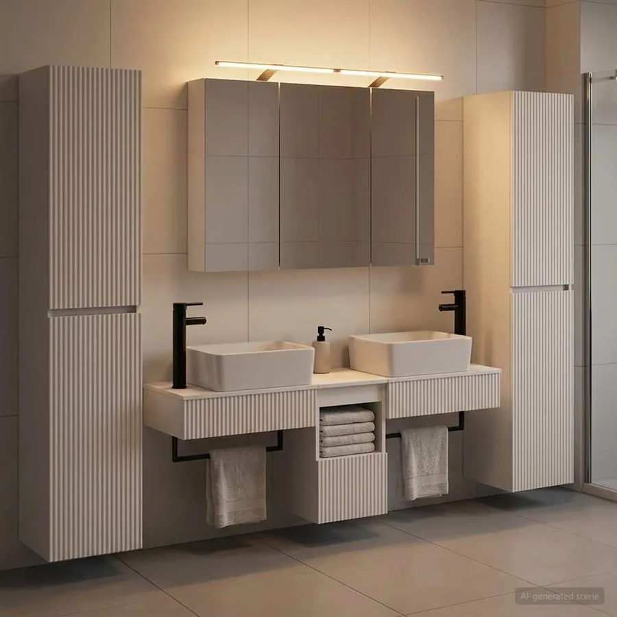 Ensemble de mobilier de salle de bain 6 pcs Blanc