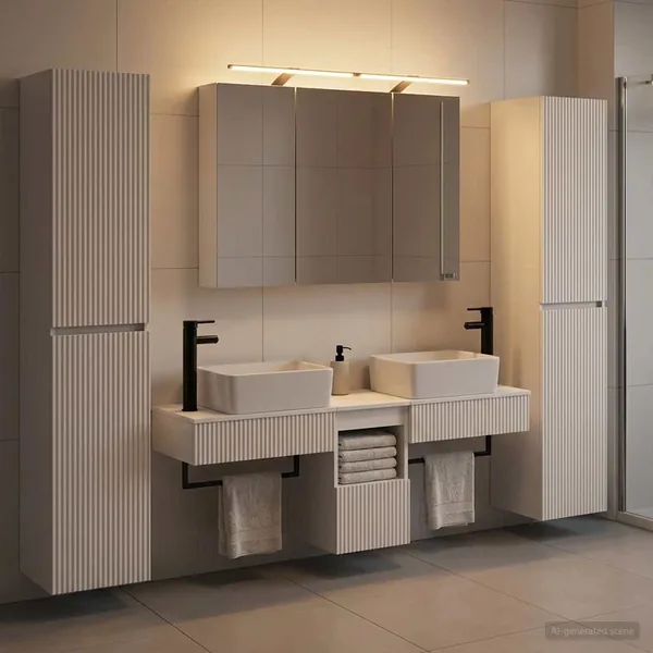 Ensemble de mobilier de salle de bain 6 pcs Blanc