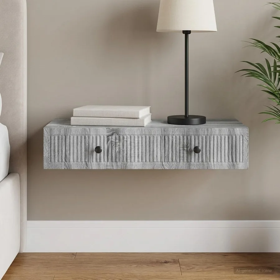Table d'appoint murale Sonoma gris 87,5 x 34,5 x 17 cm