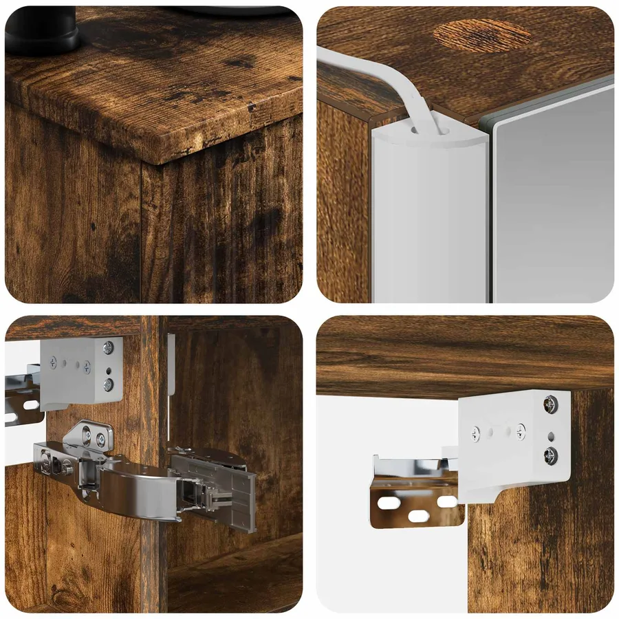 Ensemble de mobilier de salle de bain 6 pcs Chêne fumé - 8