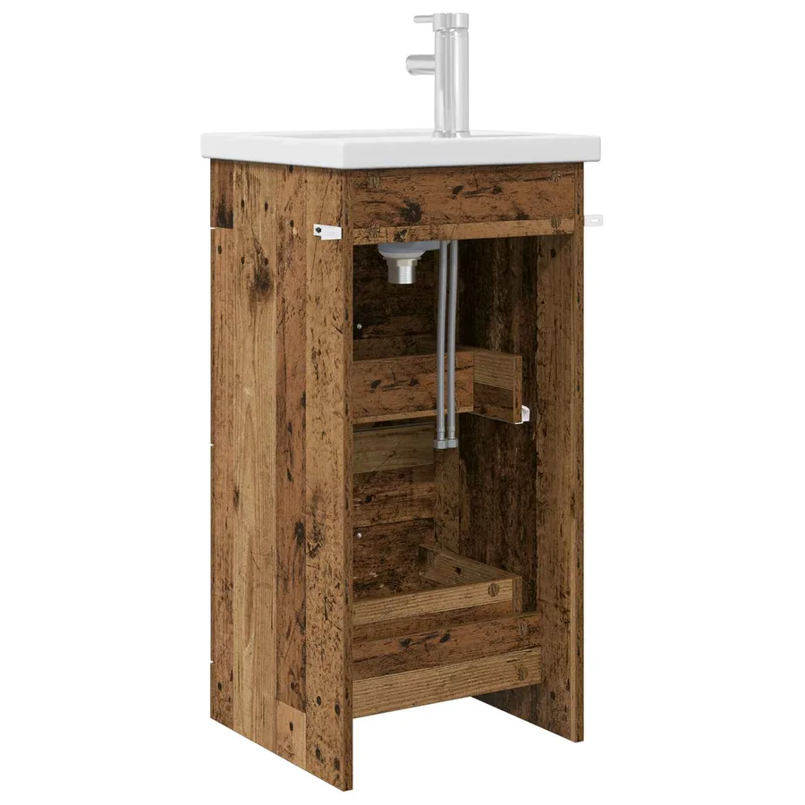 Meuble de salle de bain avec évier Bois ancien - 5