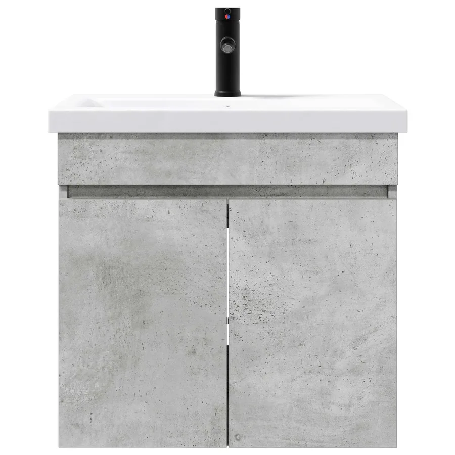 Meuble de salle de bain avec robinet Gris béton - 5