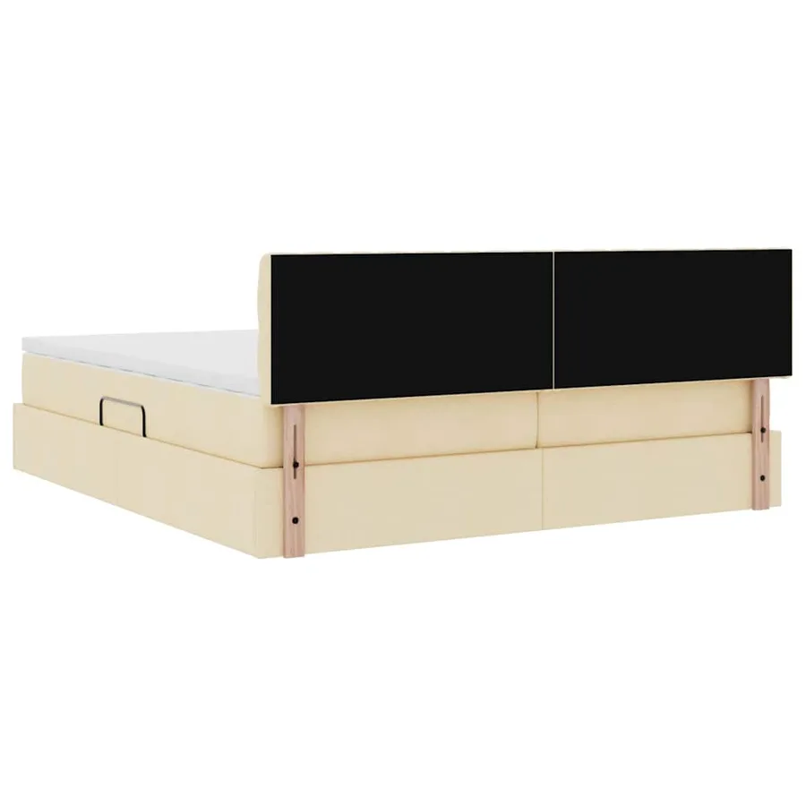 Lit de Rangement Crème 180 x 200 cm Cuir synthétique - 12