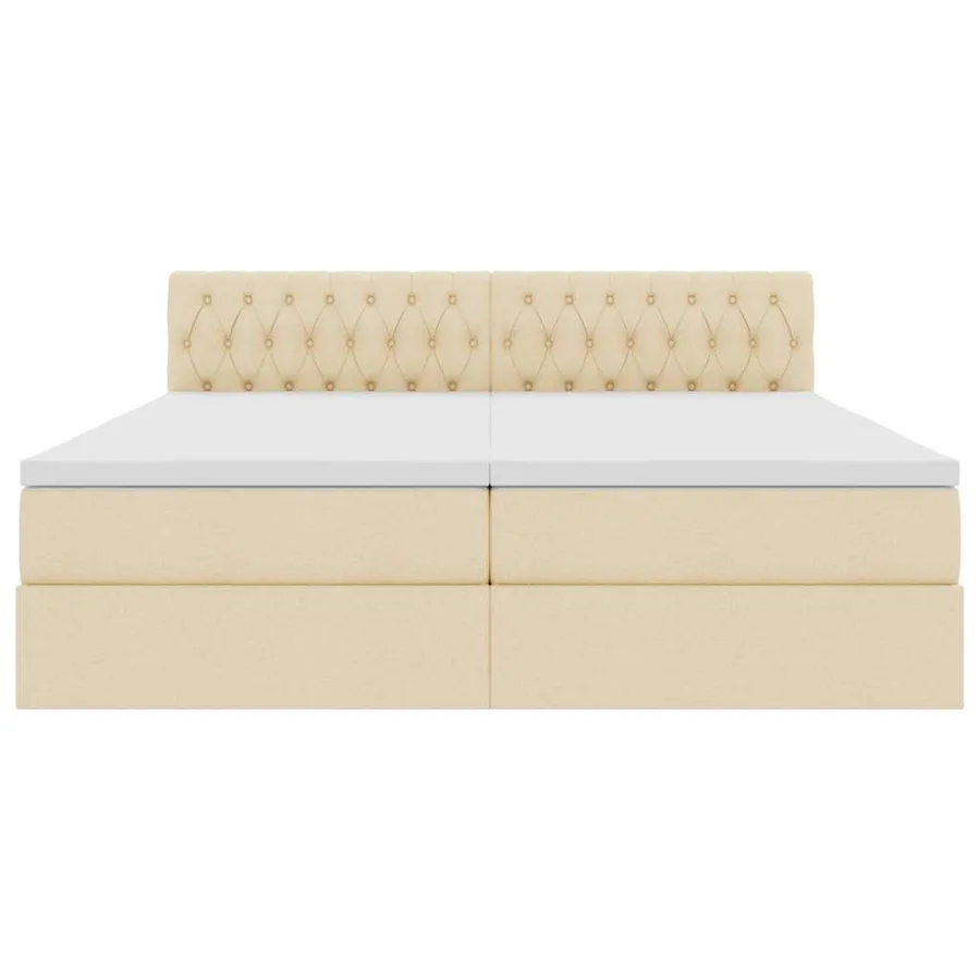 Lit de Rangement Crème 180 x 200 cm Cuir synthétique - 8