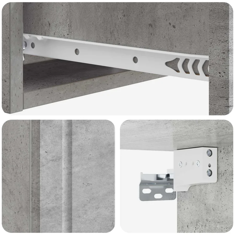 Table d'appoint murale Gris béton 59 x 34,5 x 17 cm - 8