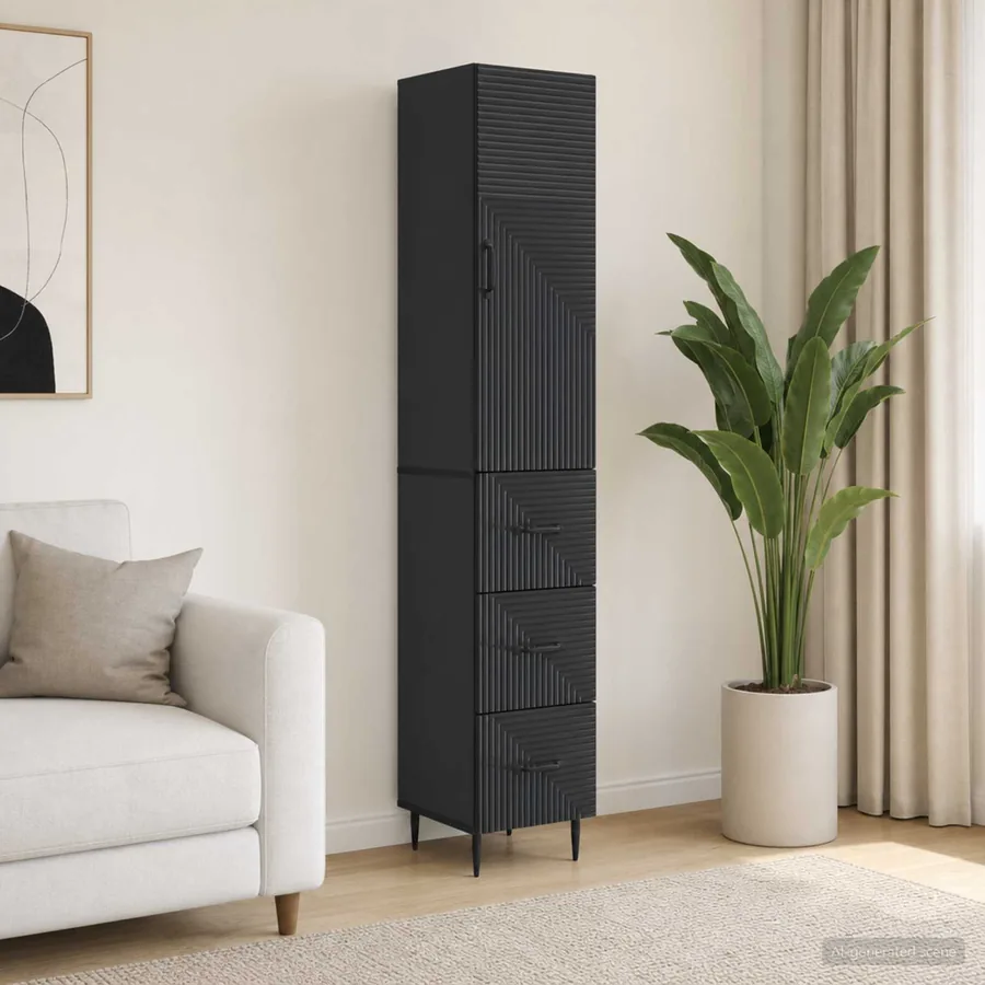 Ensemble de Meubles 2 pcs Noir 33 x 34,5 x 90 cm