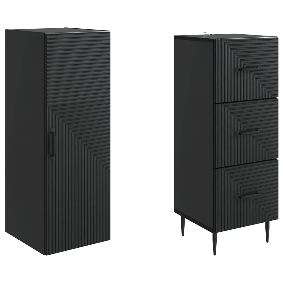 Ensemble de Meubles 2 pcs Noir 33 x 34,5 x 90 cm - 4