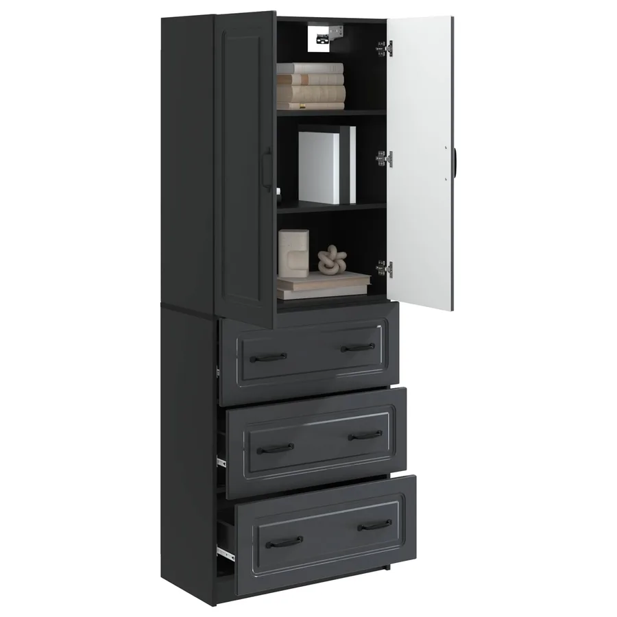 Ensemble de Meubles 2 pcs Noir 66 x 34,5 x 87 cm - 3