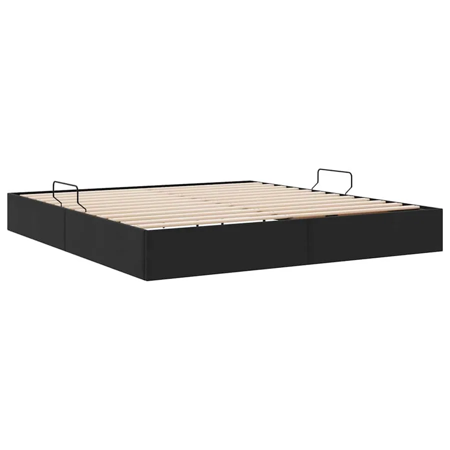 Lit de Rangement avec stockage Noir 180 x 200 cm Velours - 5