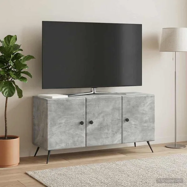 Meuble TV Gris béton 99 x 34,5 x 50 cm Bois d'ingénierie