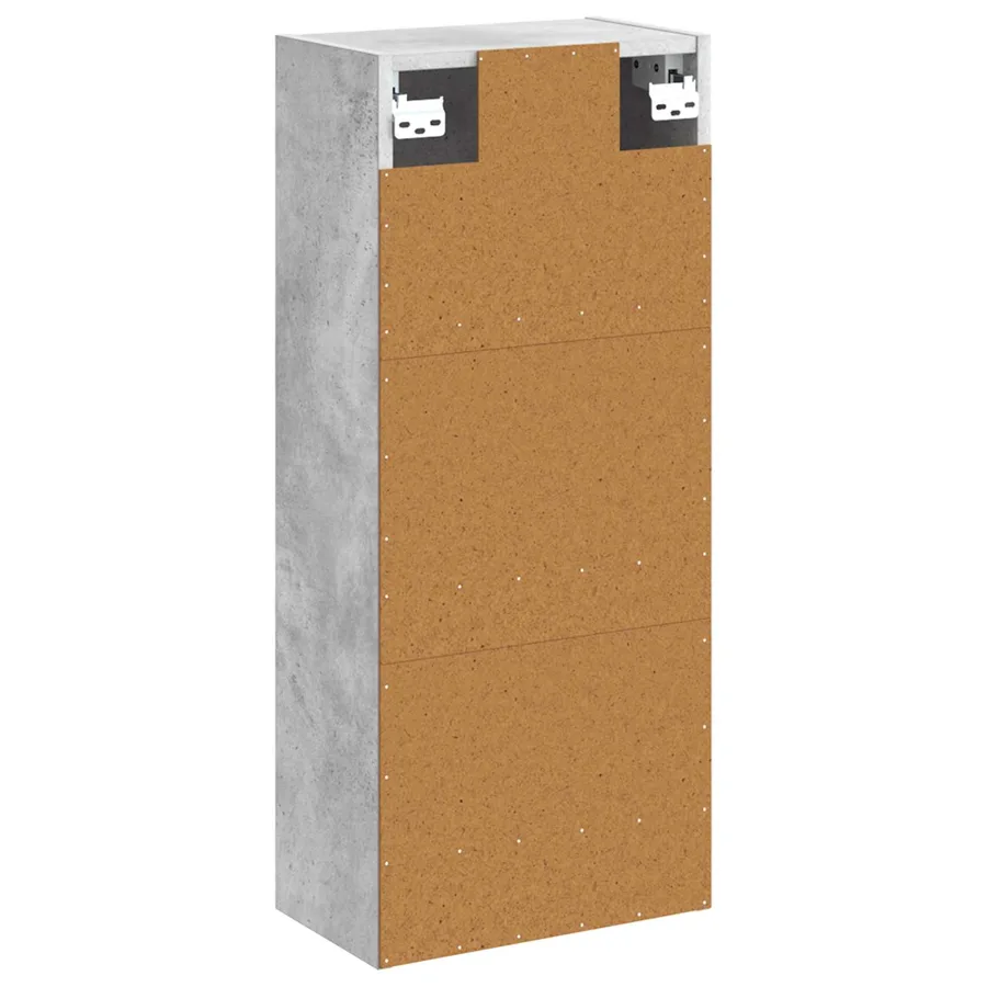Meuble de lavabo mural Gris béton 35 x 20 x 81 cm - 5