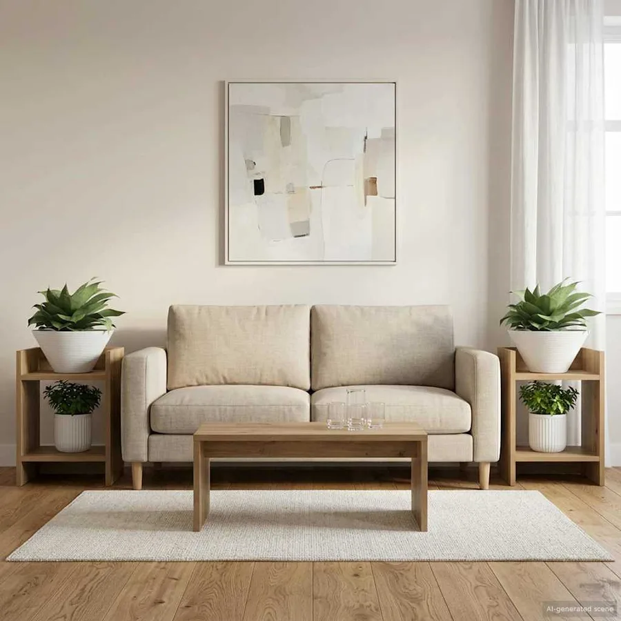 Support de Plante 2 pc Chêne Artisanal 30 x 30 x 40 cm - 4