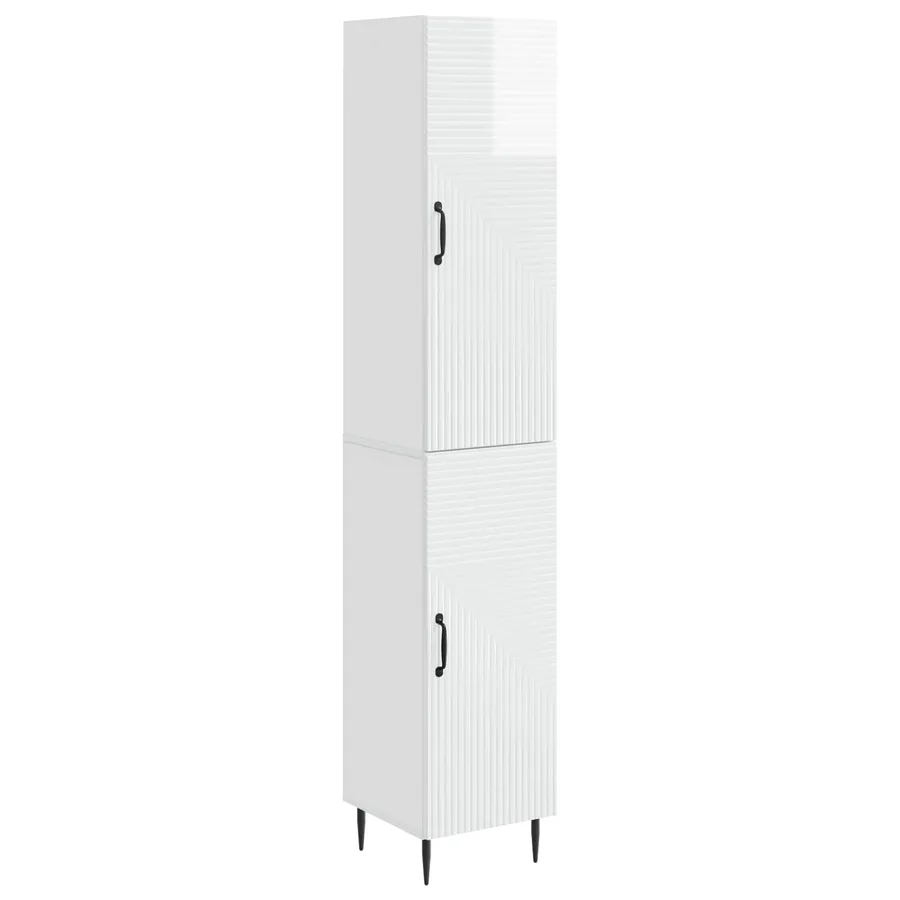 Ensemble de Meubles 2 pcs Blanc brillant 33 x 34,5 x 89,5 cm - 2