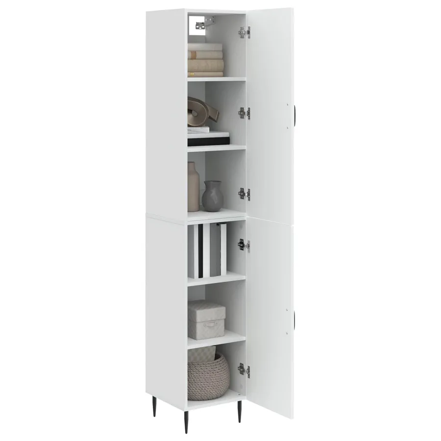 Ensemble de Meubles 2 pcs Blanc brillant 33 x 34,5 x 89,5 cm - 3