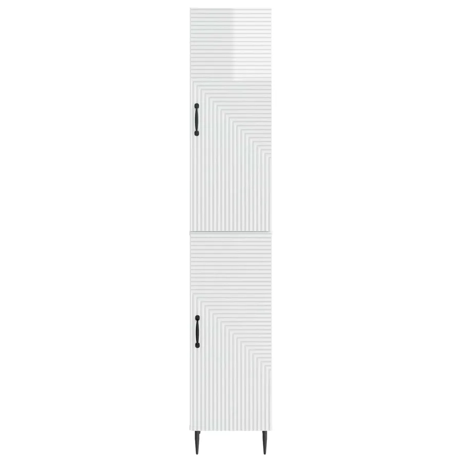 Ensemble de Meubles 2 pcs Blanc brillant 33 x 34,5 x 89,5 cm - 5