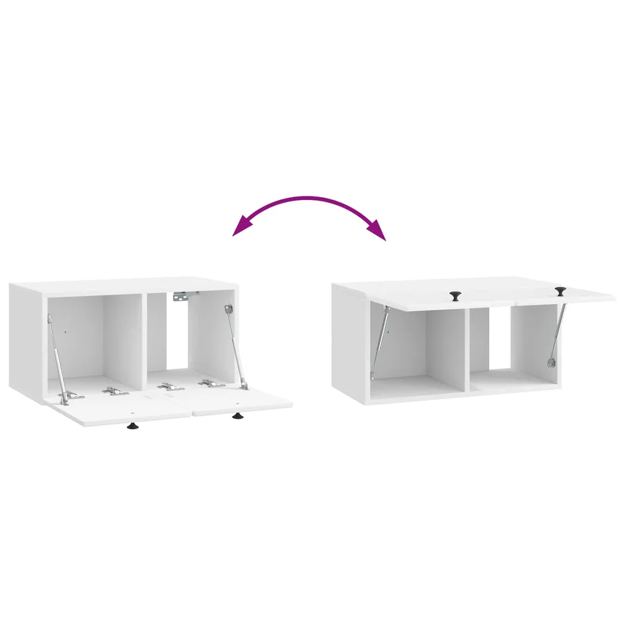 Meuble TV mural 59,5 x 31 x 30 cm Blanc brillant - 10