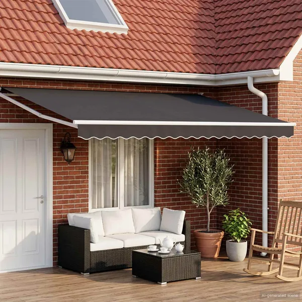 Auvent rétractable électrique Anthracite 5 x 3 m