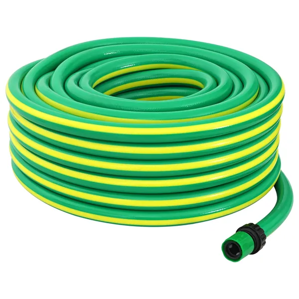 Tuyau de jardin 5 couches Vert et jaune 1 / 2'' 100 m PVC