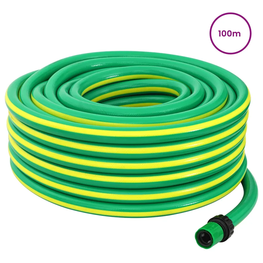 Tuyau de jardin 5 couches Vert et jaune 1 / 2'' 100 m PVC - 2
