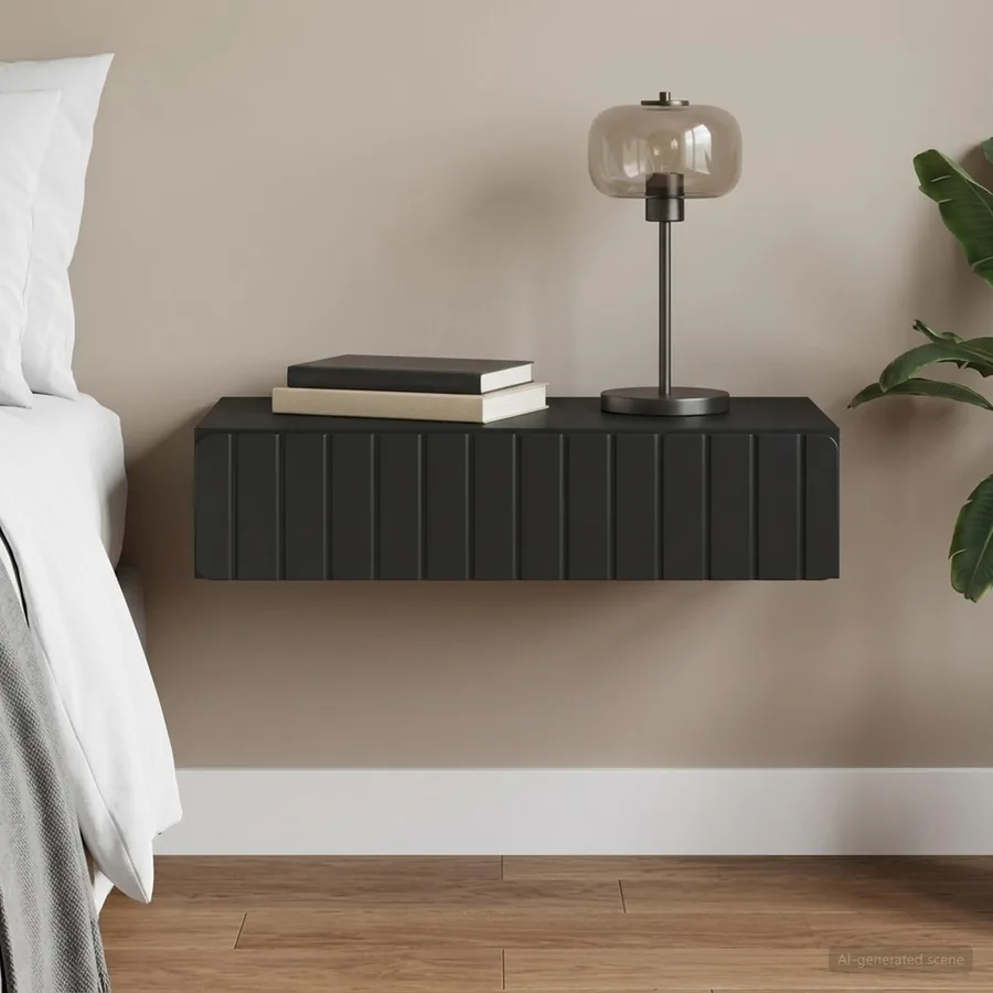 Table d'appoint murale Noir 87,5 x 34,5 x 17 cm