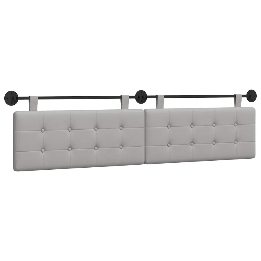 Tête de lit suspendue Gris nuage tissu - 2