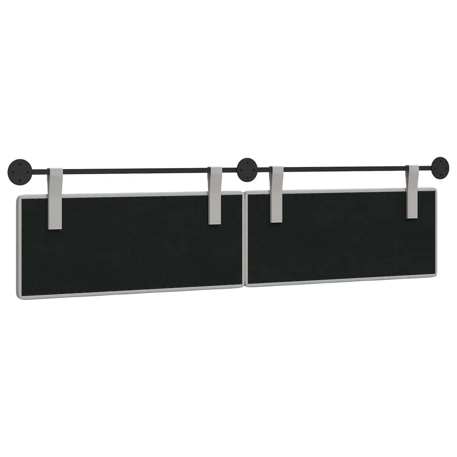 Tête de lit suspendue Gris nuage tissu - 7