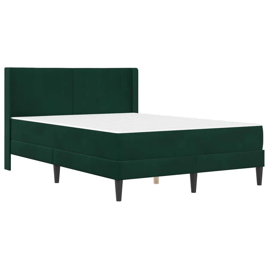 Cadre de lit avec matelas Vert foncé 140 x 200 cm Velours - 3