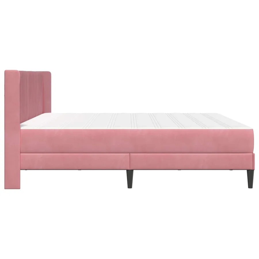 Cadre de lit avec matelas Rose 200 x 200 cm Velours - 7