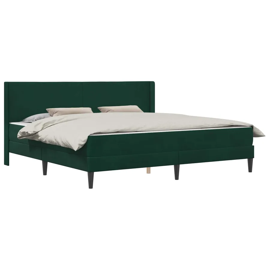 Cadre de lit avec matelas Vert foncé 180 x 200 cm Velours - 2