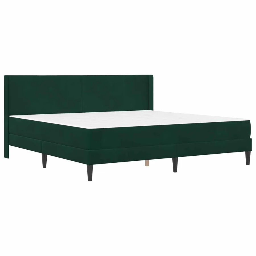 Cadre de lit avec matelas Vert foncé 180 x 200 cm Velours - 3