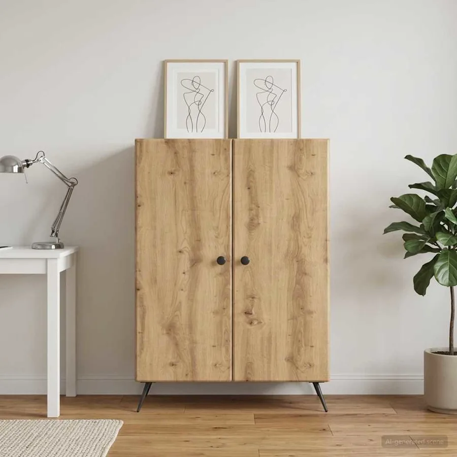 Buffet Chêne artisanal 66 x 34,5 x 90 cm Bois d'ingénierie - 4