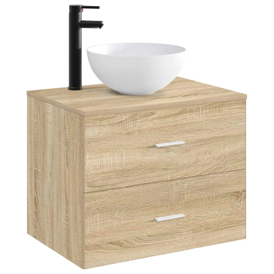Lavabo de salle de bains Noir Mat 35,5 x 35,5 x 14,5 cm métal - 3