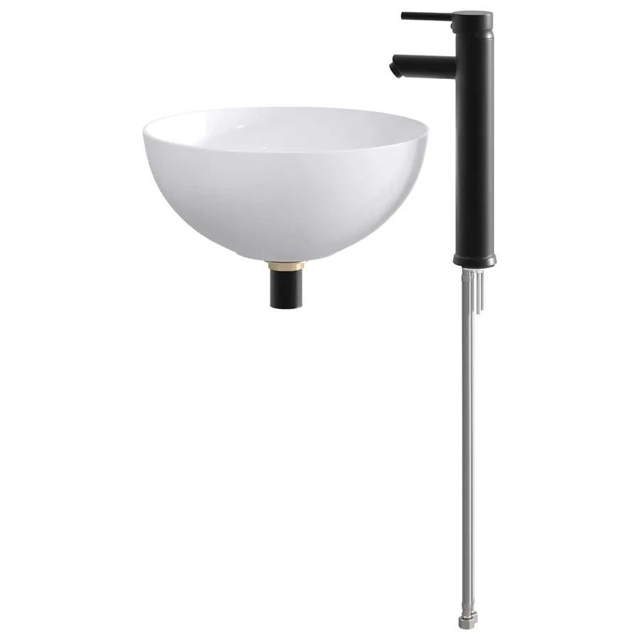 Lavabo de salle de bains Noir Mat 35,5 x 35,5 x 14,5 cm métal - 6