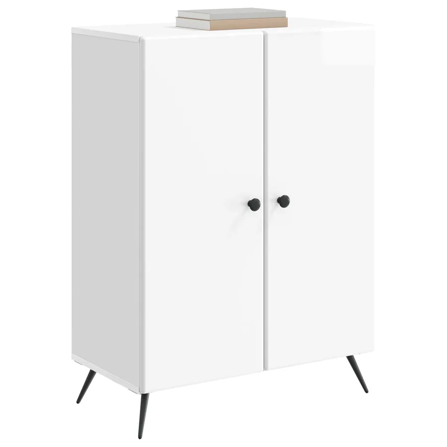 Buffet Blanc brillant 66 x 34,5 x 90 cm Bois d'ingénierie - 3