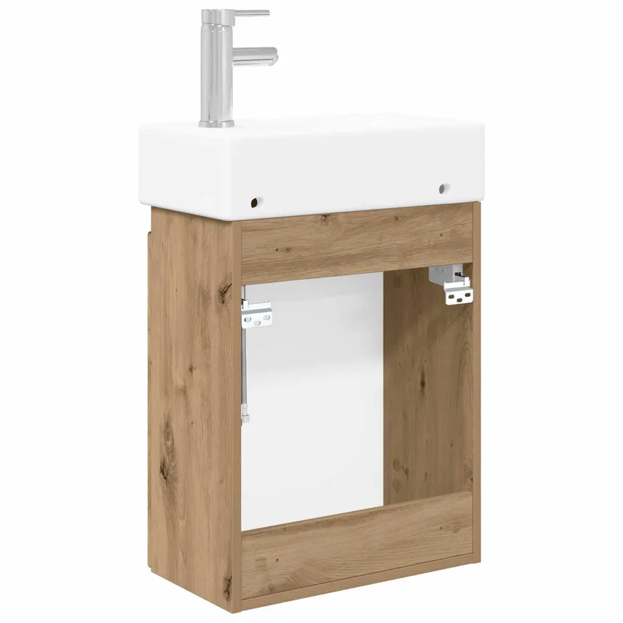 Meuble de salle de bain avec robinet Chêne artisanal - 7