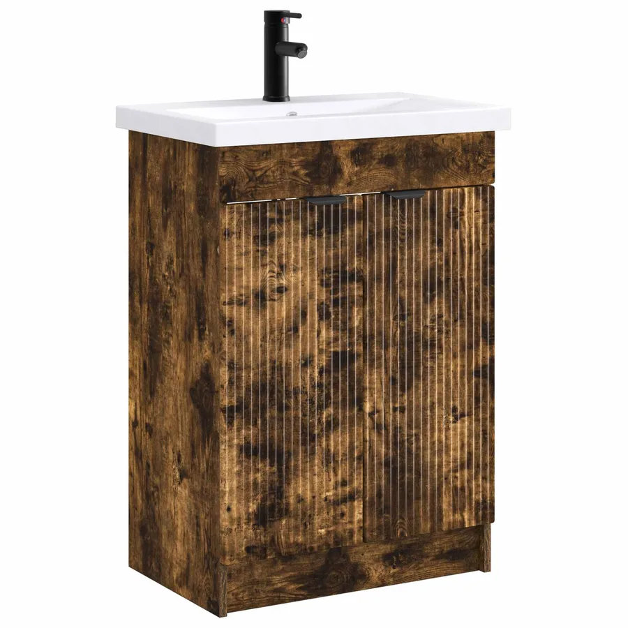 Ensemble de mobilier de salle de bain Chêne fumé - 2