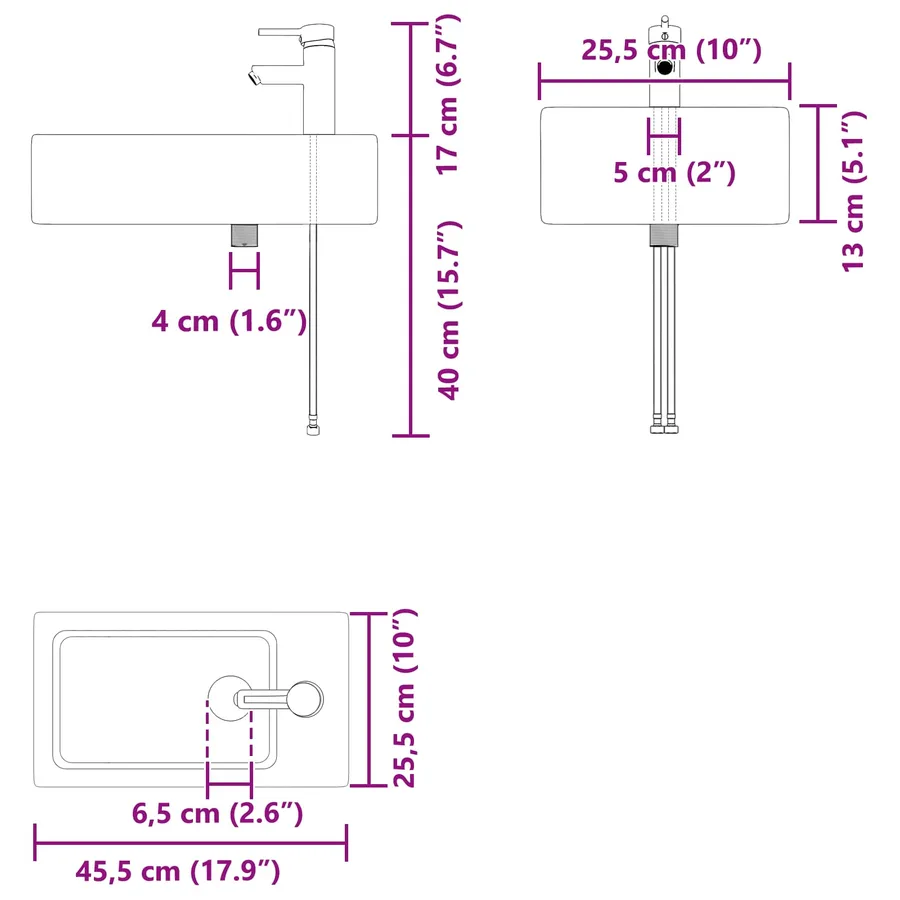 Meuble de salle de bain avec robinet Chêne Sonoma - 11