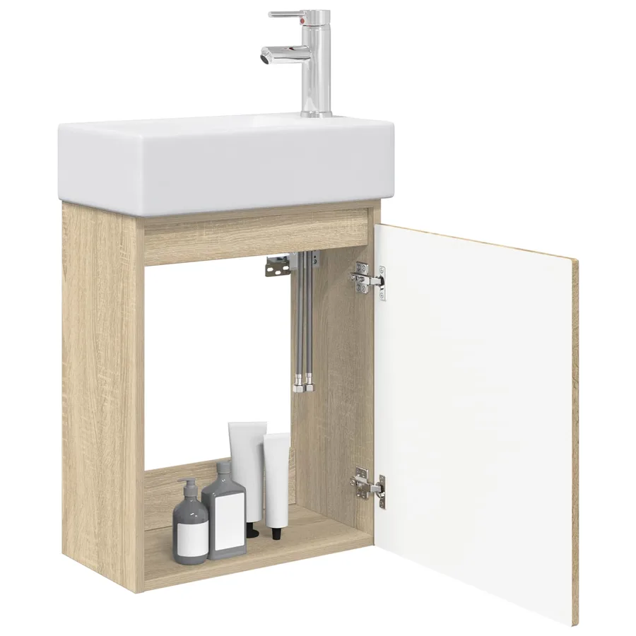 Meuble de salle de bain avec robinet Chêne Sonoma - 3