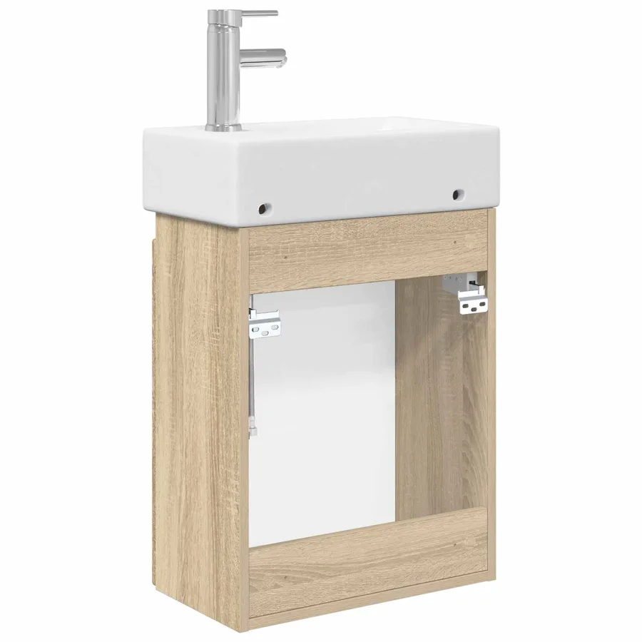 Meuble de salle de bain avec robinet Chêne Sonoma - 7