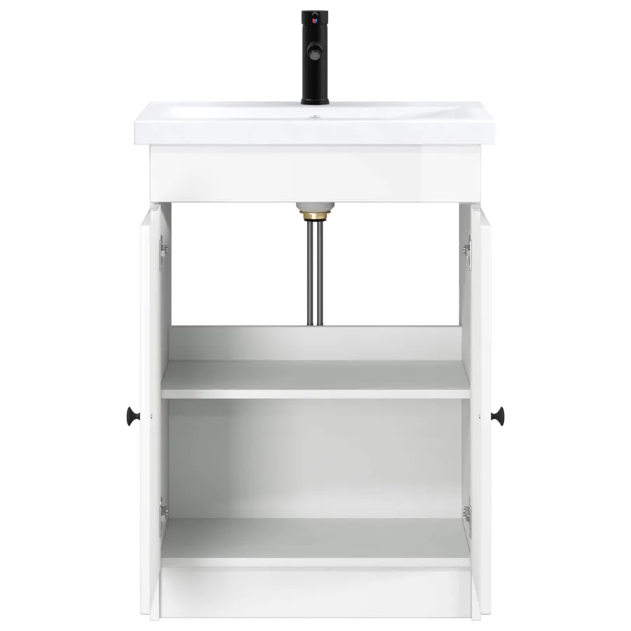 Ensemble de mobilier de salle de bain Blanc brillant - 3