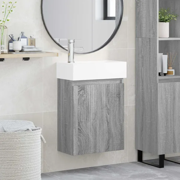 Meuble de salle de bain avec robinet Sonoma gris