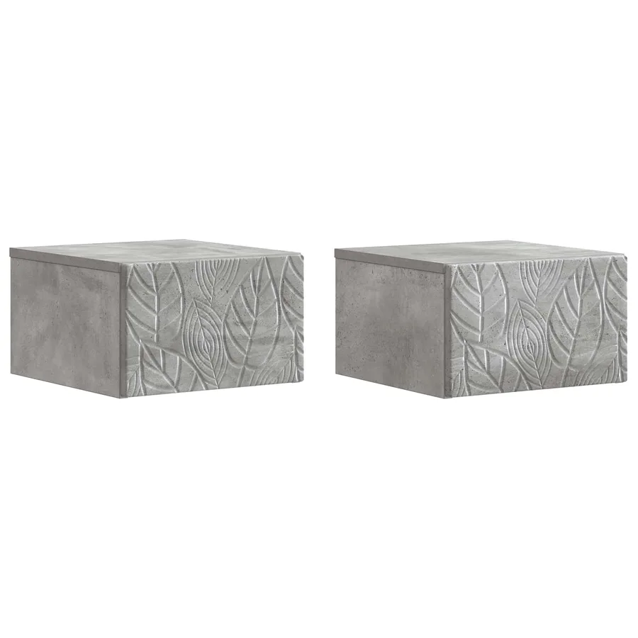 Table d'appoint murale 2 pcs Gris béton 34,5 x 33 x 20 cm - 2