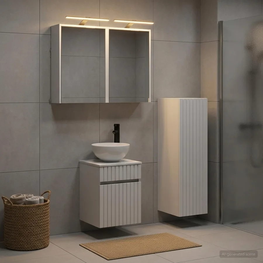 Ensemble de mobilier de salle de bain 4 pcs Blanc