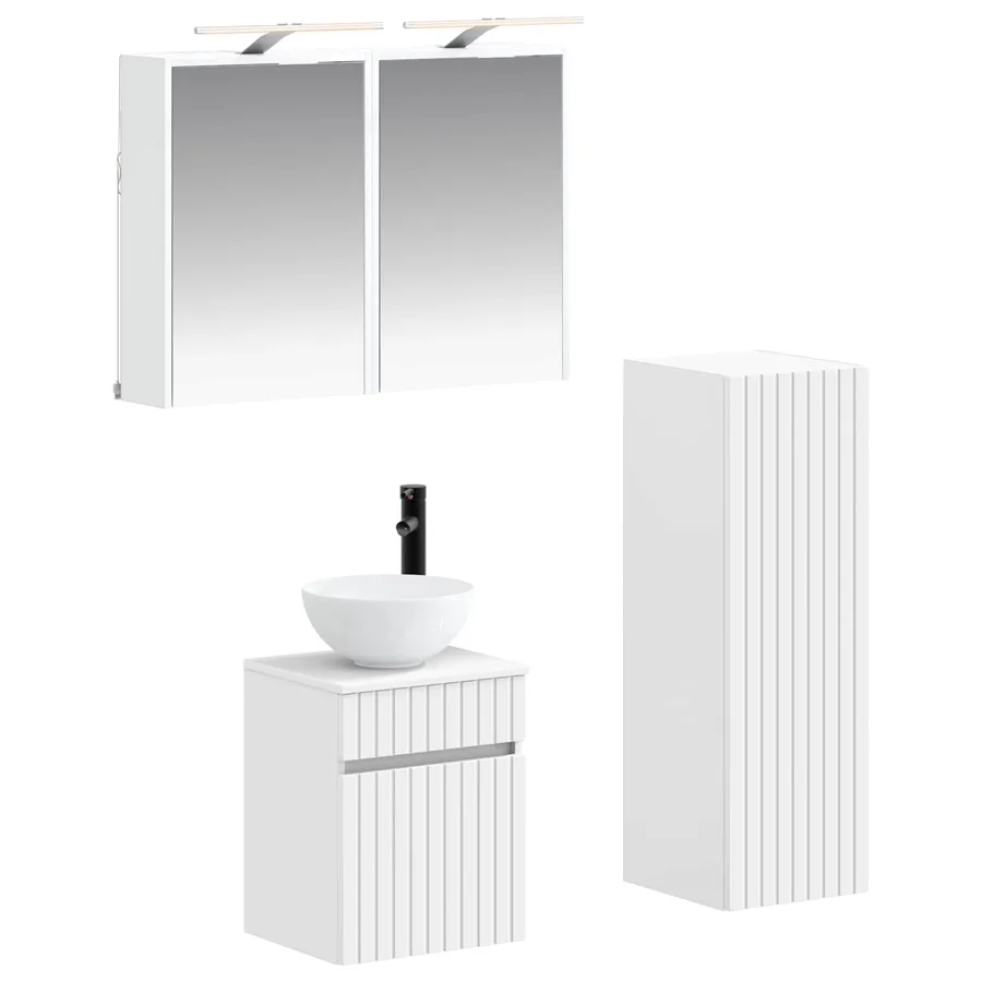 Ensemble de mobilier de salle de bain 4 pcs Blanc - 2
